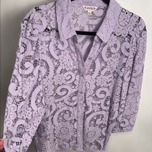 Nanette Lepore Lilac Lace Blouse